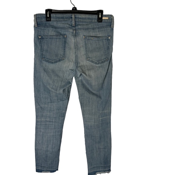 Anthropologie Pilcro Slim Straight Frayed Hem Denim Jeans Ankle Size 31 Tall - Picture 3 of 16